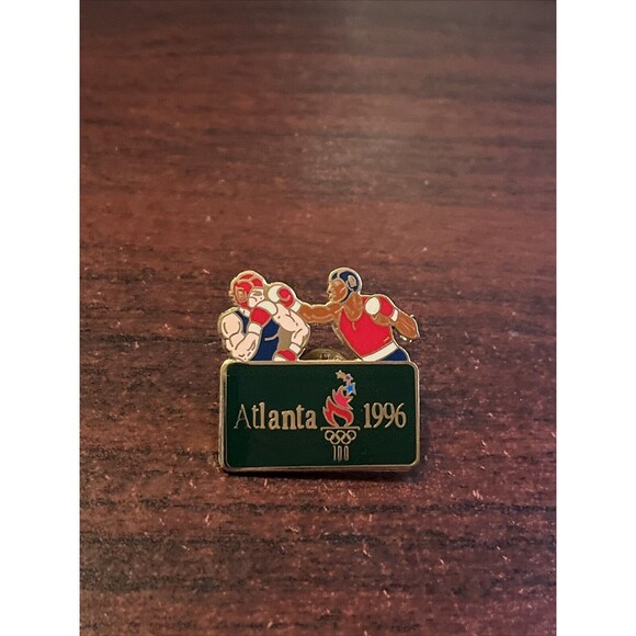 Vintage 1996 Atlanta Summer Olympics Boxing Event Lapel‎ Hat Pin - Picture 1 of 2